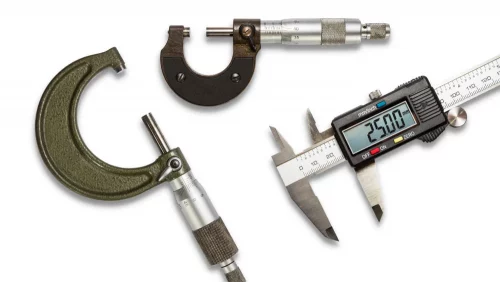 Examples of measuring tools including a digital caliper.