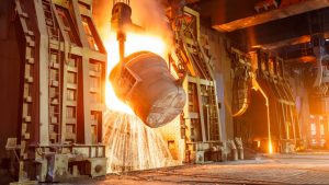Primary casting facilities melt iron ore in massive blast furnaces.