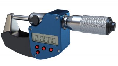 An example of a digital outside dimension (OD) micrometer, a tool used for measuring outside dimensions of parts.