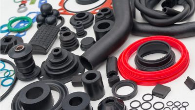 Various parts made with different types of polymer.