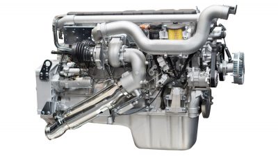 Close up view of an internal combustion engine