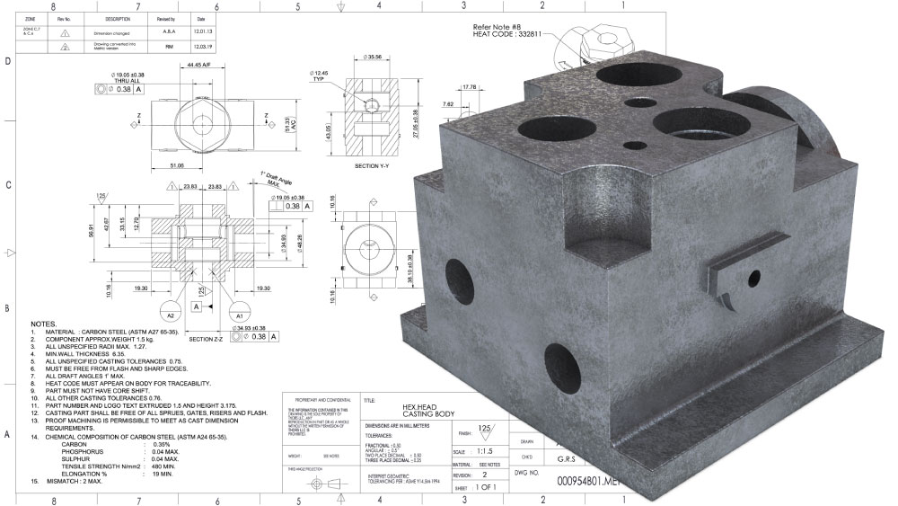 Example of a real technical drawing.