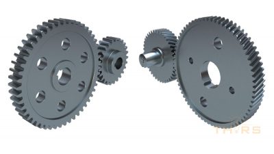 Example of a spur gear and a helical gear.