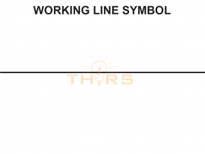 Symbol for working lines in an engineering drawing for hydraulics.