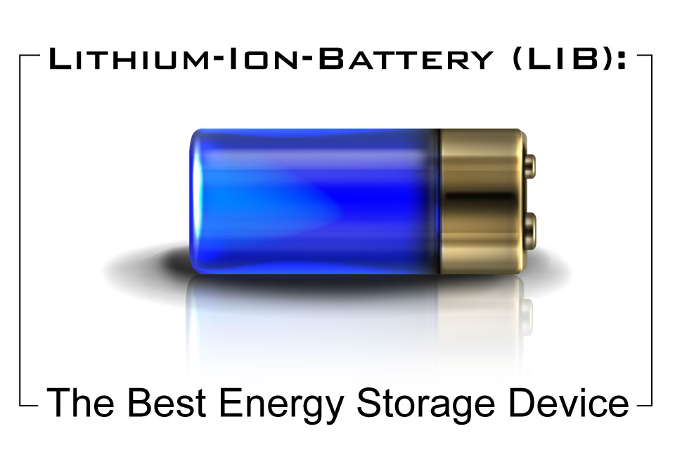 3D illustration of a lithium-ion battery, the best energy storage device