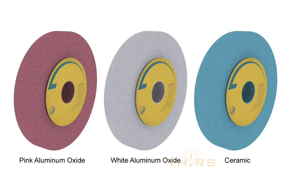 Illustration of different types of grinding wheels.