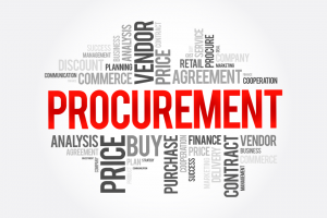 A procurement and purchasing word cloud that includes the skills of modern purchasing professionals.