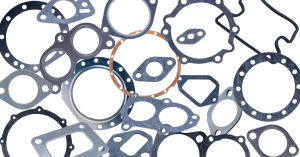 An illustration of various shapes of gaskets, commonly used industrial seals in static applications.