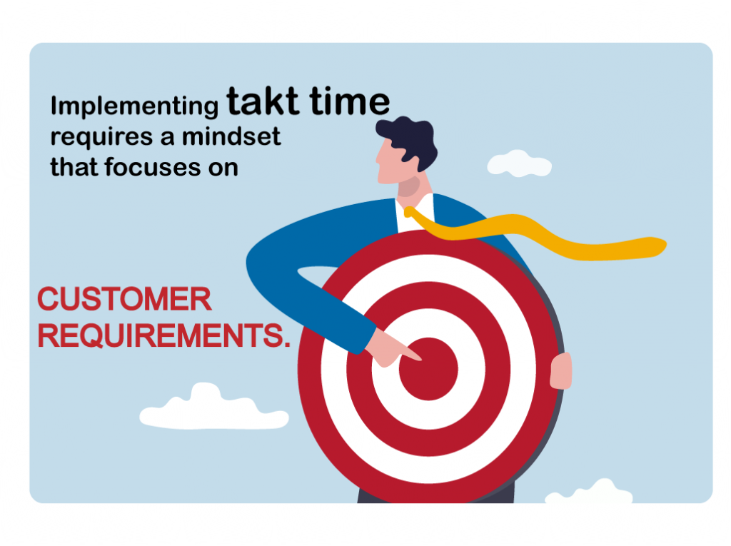 Implementing takt time involves a focus on customer requirements.