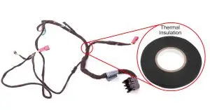 Wiring Harness Integration illustration showing a thermal insulation that protects wiring harnesses from the transfer of heat.