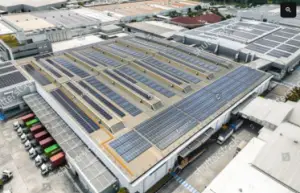 Warehouses using solar panels to increase energy efficiency.