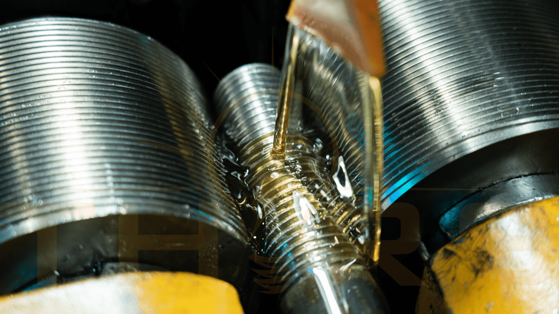 Thread Rolling Machine Forming Threads on a Metal Screw